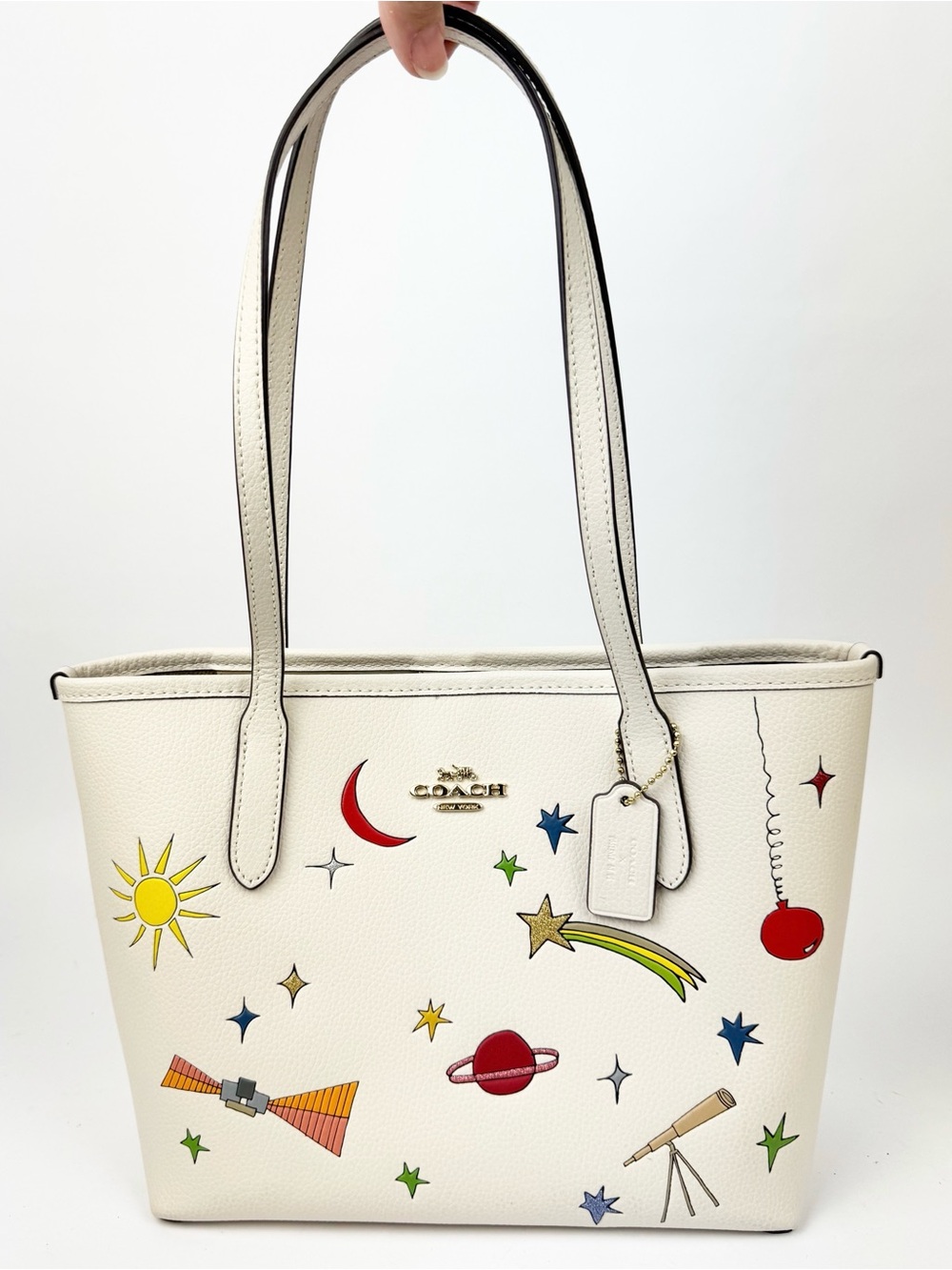 Coach x Observed By Us Chalk Print Small City Tote Bag CU387